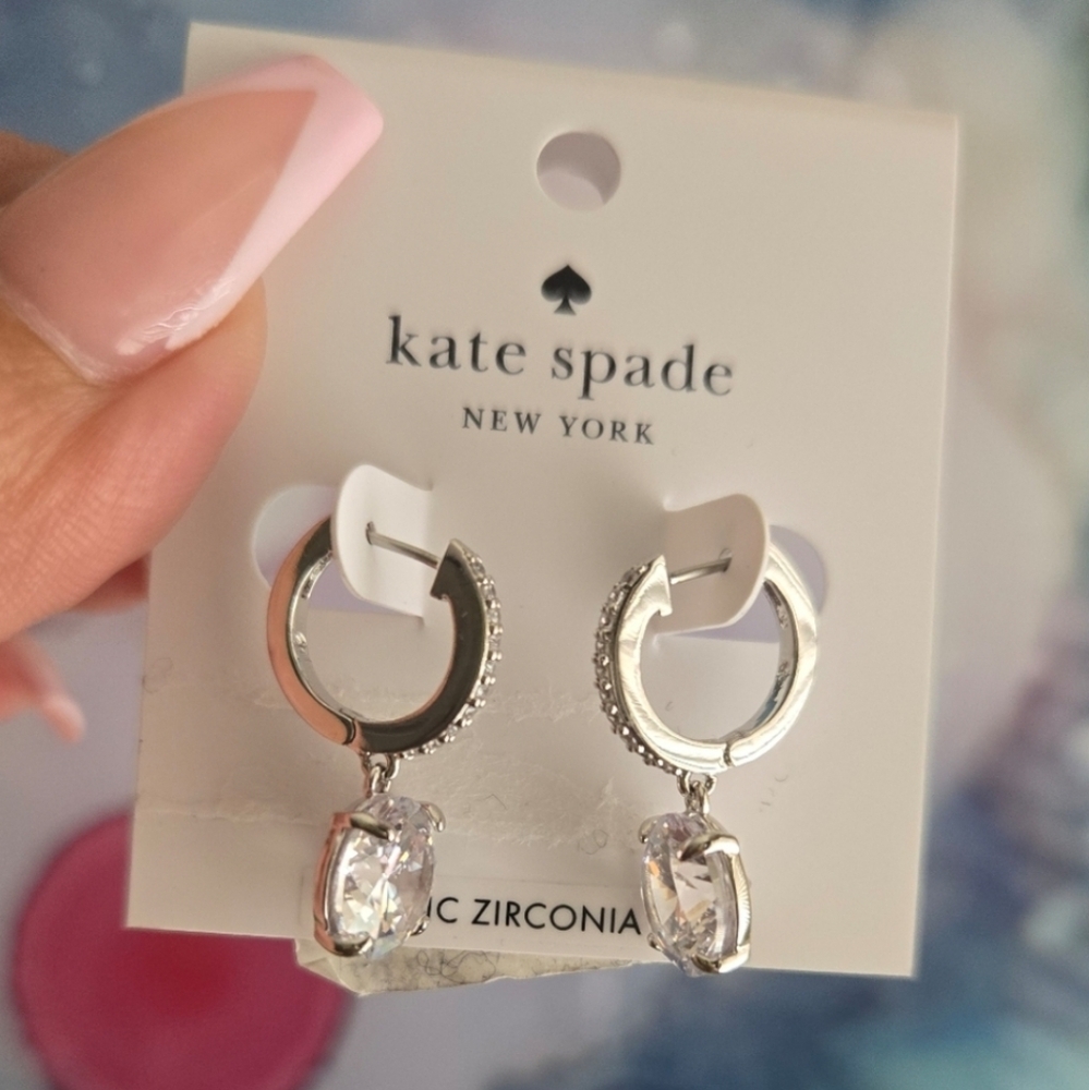 Kate Spade Dangle Glitter Earrings NWT